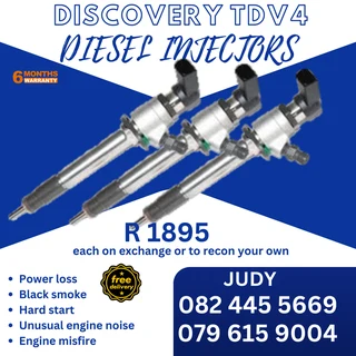 Discovery TDV4 Diesel Injectors for sale on service exchange or to recon