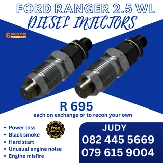 Ford Ranger 2.5 WL Diesel Injectors for sale on service exchange or to recon