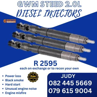 GWM Steed 2.0L Diesel Injectors for sale on service exchange or to recon
