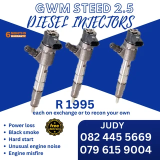 GWM Steed 2.5 Diesel Injectors for sale on service exchange or to recon
