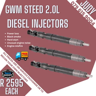 GWM Steed 2.0L Diesel Injectors for sale on service exchange or to recon