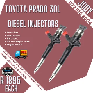 Toyota Prado 3.0L Diesel Injectors for sale on service exchange or to recon