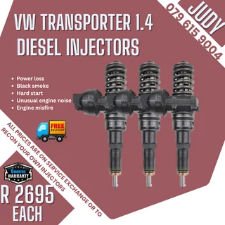 VW Transporter 1.4 Diesel Injectors for sale on service exchange or to recon