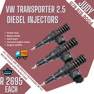 VW Transporter 2.5 Diesel Injectors for sale on service exchange or to recon