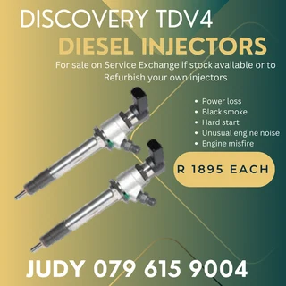 Discovery TDV4 Diesel Injectors for sale on service exchange or to recon