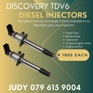 Discovery TDV6 Diesel Injectors for sale on service exchange or to recon
