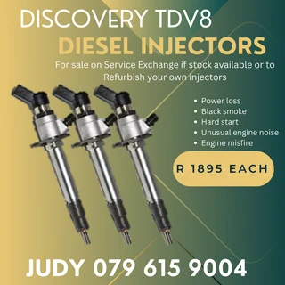 Discovery TDV8 Diesel Injectors for sale on service exchange or to recon