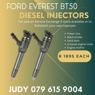 Ford Everest BT50 Diesel Injectors for sale on service exchange or to recon