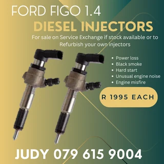 Ford Figo 1.4 Diesel Injectors for sale on service exchange or to recon