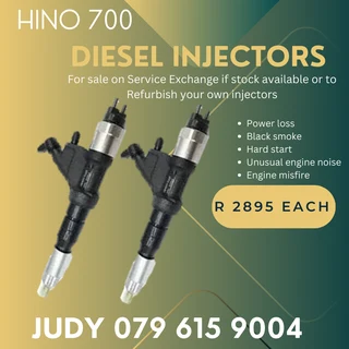 Hino 700 Diesel Injectors for sale on service exchange or to recon
