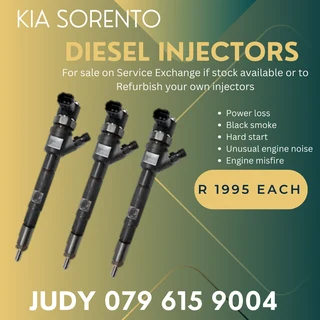 Kia Sorento Diesel Injectors for sale on service exchange or to recon