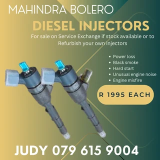 Mahindra Bolero Diesel Injectors for sale on service exchange or to recon