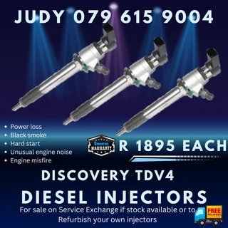 Discovery TDv4 Diesel Injectors for sale on service exchange or to recon