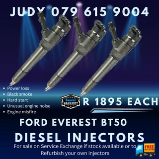Ford Everest BT50 Diesel Injectors for sale on service exchange or to recon