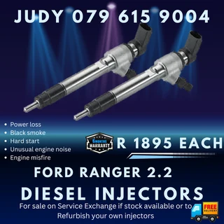 Ford Ranger 2.2 Diesel Injectors for sale on service exchange or to recon