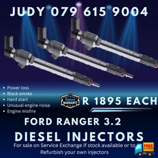 Ford Ranger 3.2 Diesel Injectors for sale on service exchange or to recon
