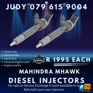 Mahindra Mhawk Diesel Injectors for sale on service exchange or to recon