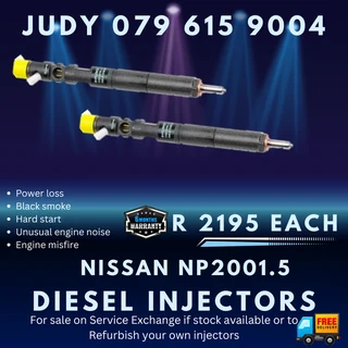 Nissan NP200 1.5 Diesel Injectors for sale on service exchange or to recon