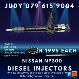 Nissan NP300 Diesel Injectors for sale on service exchange or to recon