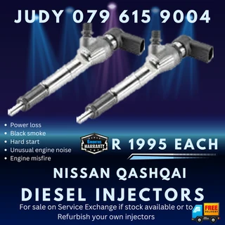 Nissan Qashqai Diesel Injectors for sale on service exchange or to recon