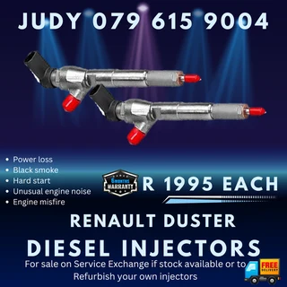 Renault Duster Diesel Injectors for sale on service exchange or to recon
