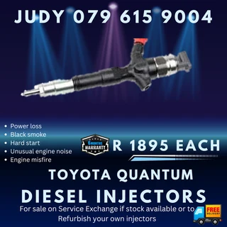 Toyota Quantum Diesel Injectors for sale on service exchange or to recon