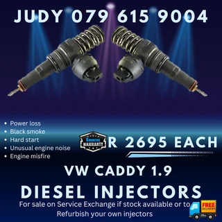 VW Caddy 1.9 Diesel Injectors for sale on service exchange or to recon