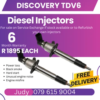 Discovery TDV6 Diesel Injectors for sale on service exchange or to recon
