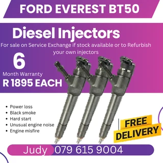 Ford Everest BT50 Diesel Injectors for sale on service exchange or to recon