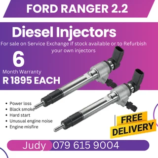 Ford Ranger 2.2 Diesel Injectors for sale on service exchange or to recon