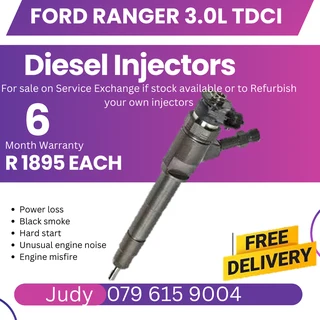 Ford Ranger 3.0L TDCI Diesel Injectors for sale on service exchange or to recon