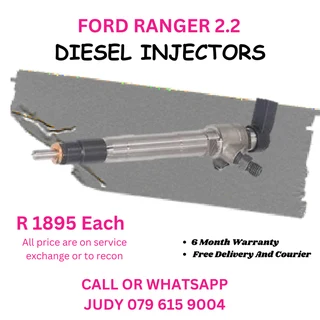 Ford Ranger 2.2 Diesel Injectors for sale on service exchange or to recon