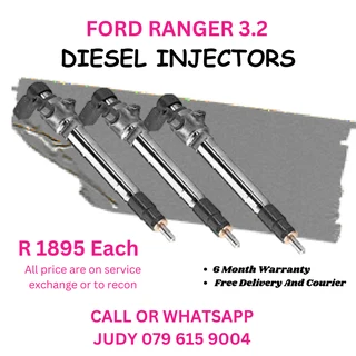 Ford Ranger 3.2 Diesel Injectors for sale on service exchange or to recon