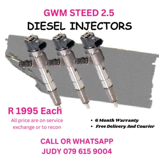 GWM Steed 2.5 Diesel Injectors for sale on service exchange or to recon