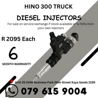 Hino 300 Truck Diesel Injector for sale on service exchange or to recon