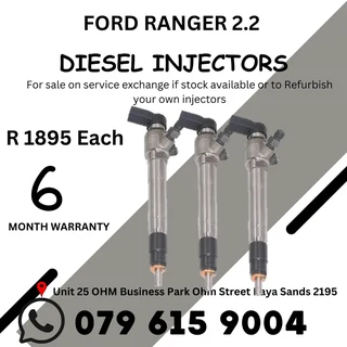 Ford Ranger 2.2 Diesel Injector for sale on service exchange or to recon