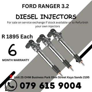 Ford Ranger 3.2 Diesel Injectors for sale on service exchange or to recon