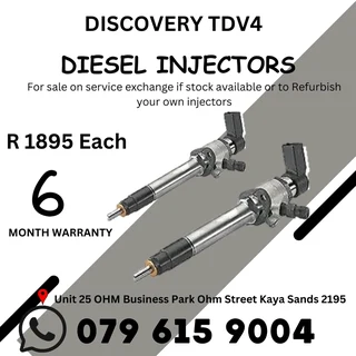 Discovery TDV4 Diesel Injector for sale on service exchange or to recon