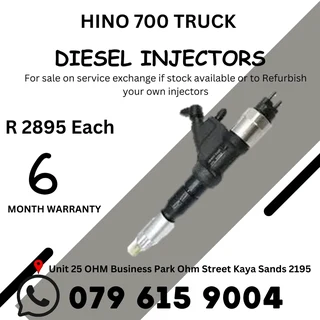 Hino 700 Truck Diesel Injector for sale on service exchange or to recon