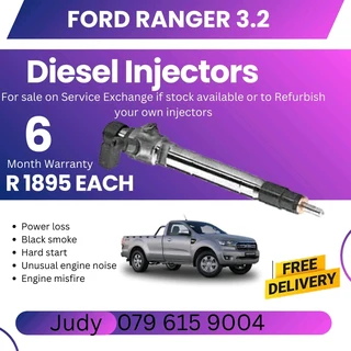 Ford Ranger 3.2 Diesel Injectors for sale on service exchange or to recon