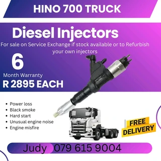 Hino 700 Truck Diesel Injector for sale on service exchange or to recon
