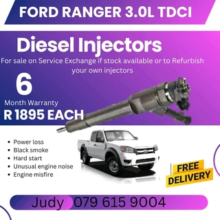 Ford Ranger 3.0L TDCI Diesel Injector for sale on service exchange or to recon