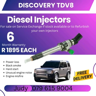 Discovery TDV8 Diesel Injectors for sale on service exchange or to recon