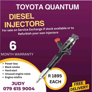 Toyota Quantum Diesel Injector for sale on service exchange or to recon