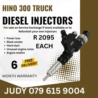 Hino 300 Truck Diesel Injector for sale on service exchange or to recon