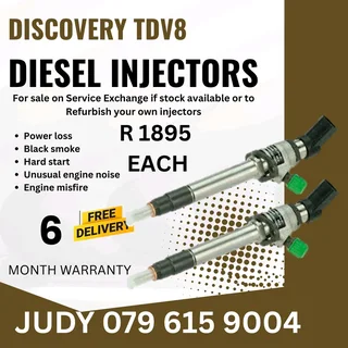 Discovery TDV8 Diesel Injectors for sale on service exchange or to recon