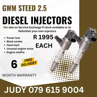 GWM Steed 2.5 Diesel Injector for sale on service exchange or to recon