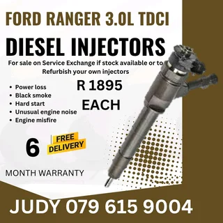 Ford Ranger 3.0L TDCI Diesel Injector for sale on service exchange or to recon