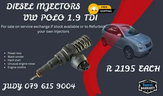 VW Polo 1.9 TDI Diesel Injector for sale on service exchange or to recon