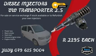 VW Transporter 2.5 Diesel Injector for sale on service exchange or to recon